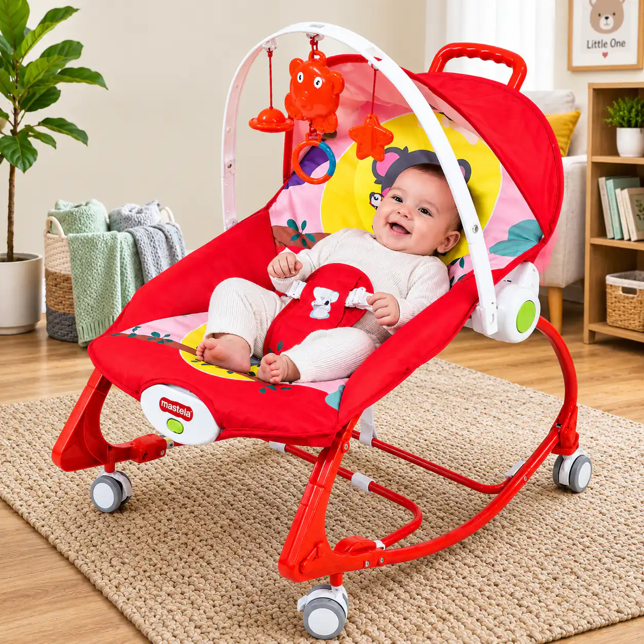 👶 4-in-1 Wheel Rocker 🛞 চাকা + 🎵 মিউজিক + 🧸 টয় + 💚 ভাইব্রেশন